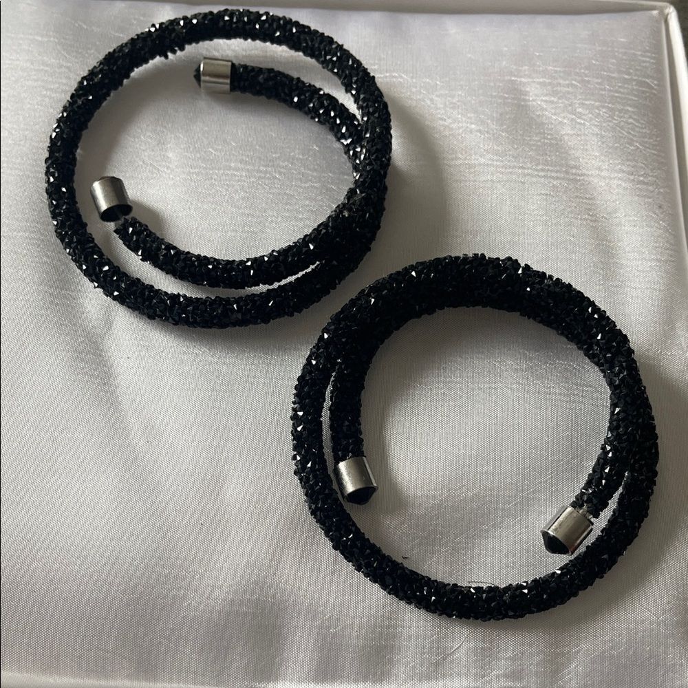 Elegant Black Crystal Wrap Bracelets